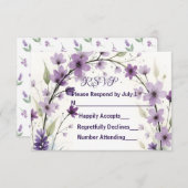 Lavender Lilac Floral Arch RSVP Card (Voorkant / Achterkant)