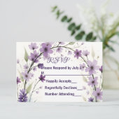 Lavender Lilac Floral Arch RSVP Card Kaartje (Staand voorkant)