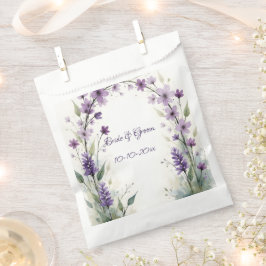 Lavender Lilac Floral Arch Wedding Favor Bag Bedankzakje