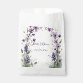 Lavender Lilac Floral Arch Wedding Favor Bag Bedankzakje (Voorkant)