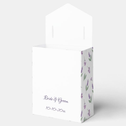 Lavender & Lilac Floral Arch Wedding Favor Boxes Bedankdoosjes (Geopend)
