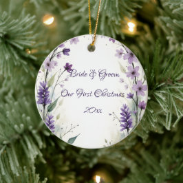Lavender & Lilac Floral Arch Wedding Keramisch Ornament