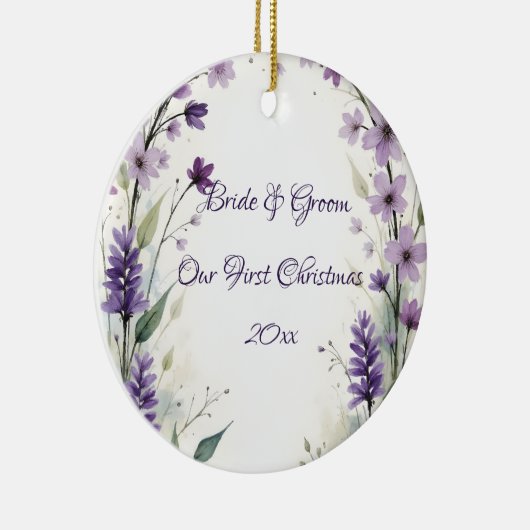 Lavender & Lilac Floral Arch Wedding Keramisch Ornament (Rechts)