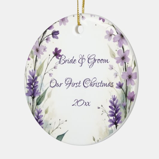Lavender & Lilac Floral Arch Wedding  Keramisch Ornament (Links)