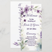Lavender & Lilac Floral Arch Wedding Programmakaart (Voorkant / Achterkant)