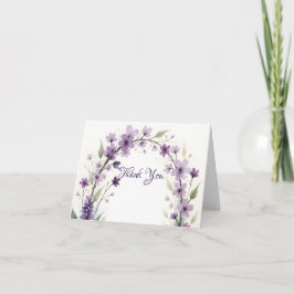 Lavender Lilac Floral  Bedankkaart