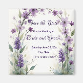Lavender Lilac Floral Save the Date Magneet (Voorkant)