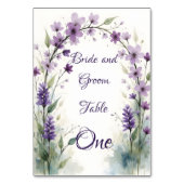 Lavender Lilac Floral Table Number Sign Kaart (Achterkant)