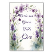 Lavender Lilac Floral Table Number Sign Kaart (Voorkant)