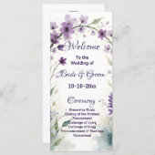 Lavender Lilac Floral Wedding Programmakaart (Voorkant / Achterkant)