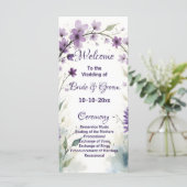 Lavender Lilac Floral Wedding Programmakaart (Staand voorkant)