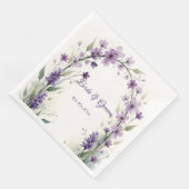 Lavender Lilac Floral Wedding Servet (Hoek)