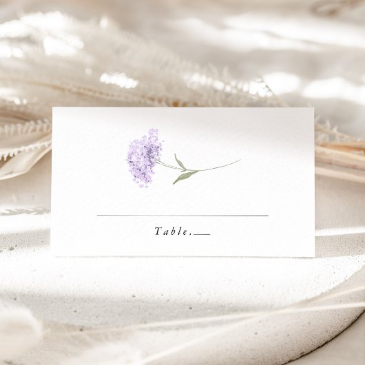 Lavender Lilac Hydrangea Watercolor Wedding Plaatskaartje