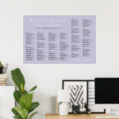 Lavender Lilac Wedding Alphabetical Seating Chart Poster (Thuiskantoor)