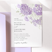 Lavender Lilac White Floral Photo Wedding Kaart