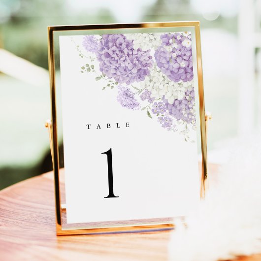 Lavender Lilac White Floral Wedding Table Numbers