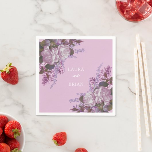 Lavender, Lilacs en Rozen, bruiloft Servet (Insitu)