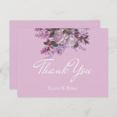 Lavender, Lilacs, Rozen, bruiloft Dank je Briefkaart (Voorkant / Achterkant)