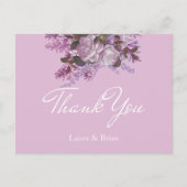 Lavender, Lilacs, Rozen, bruiloft Dank je Briefkaart (Voorkant)