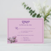 Lavender, Lilacs, Rozen, bruiloft RSVP Kaart (Staand voorkant)