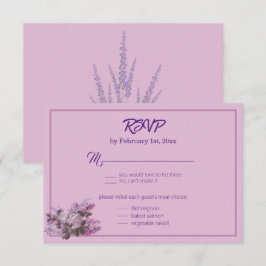 Lavender, Lilacs, Rozen, bruiloft RSVP Kaart