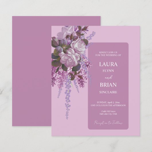 Lavender, Lilacs, Rozen, Budget Wedding (Voorkant / Achterkant)