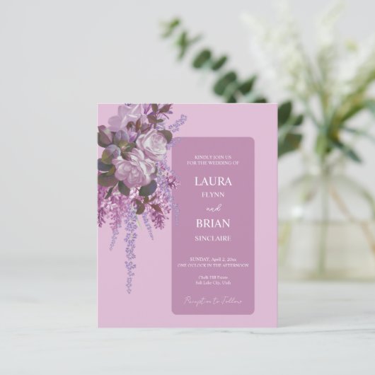 Lavender, Lilacs, Rozen, Budget Wedding (Staand voorkant)