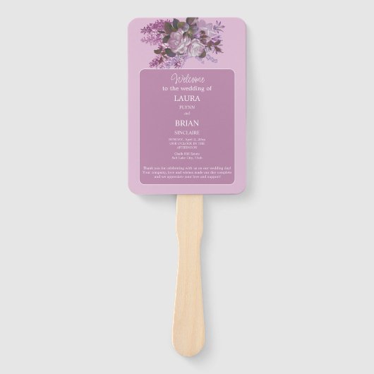 Lavender, Lilacs, Rozen, het Hand Fan van het Prog Handwaaier (Voorkant)