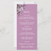 Lavender, Lilacs, Rozen, het Menu van de Weddensch (Voorkant)