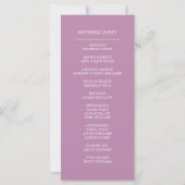 Lavender, Lilacs, Rozen, Wedding Program (Achterkant)