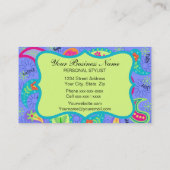 Lavender Lime Green Modern Paisley Monogram Visitekaartje (Achterkant)