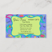 Lavender Lime Green Modern Paisley Pattern Visitekaartje (Achterkant)