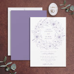 Lavender Line Art Floral Wreath Wedding Kaart<br><div class="desc">Op zoek naar een huwelijksuitnodiging die echt opvalt? Dan is onze Lavender line art floral wreatroutemonedag design de perfecte keuze! Dit verbluffende ontwerp heeft alle elegantie van een klassieke bruiloft, maar met genoeg unieke details om het speciaal te maken. De mooie Lavender-handgetekende lijnkunstfloralen brengen een lui, rustisch gevoel mee, terwijl...</div>