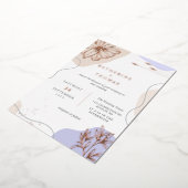 Lavender & Linen Floral Greenery Wedding Folie Uitnodiging (Gedraaid)