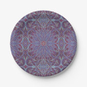 Lavender Lotus Floral Arabesque Pattern Papieren Bordje (Voorkant)