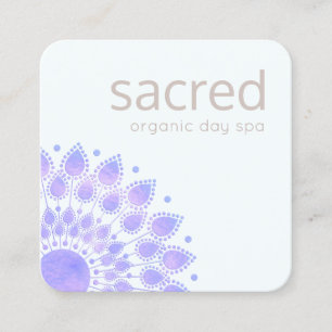Lavender Lotus Flower Mandala Vierkante Visitekaartje