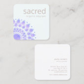 Lavender Lotus Flower Mandala Vierkante Visitekaartje (Voorkant / Achterkant)