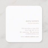 Lavender Lotus Flower Mandala Vierkante Visitekaartje (Achterkant)