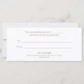 Lavender Lotus Flower Organic Spa Gift Certificate (Achterkant)