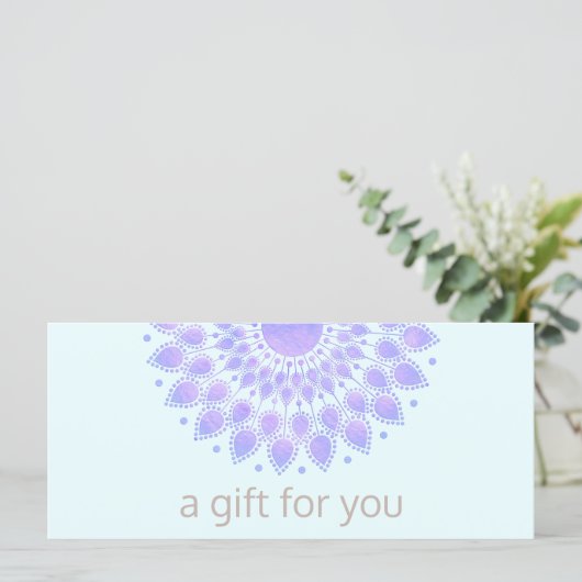 Lavender Lotus Flower Organic Spa Gift Certificate (Staand voorkant)