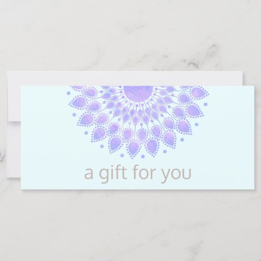 Lavender Lotus Flower Organic Spa Gift Certificate (Voorkant)