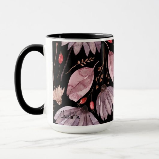 Lavender Lotus Flowers Mug Mok (Links)
