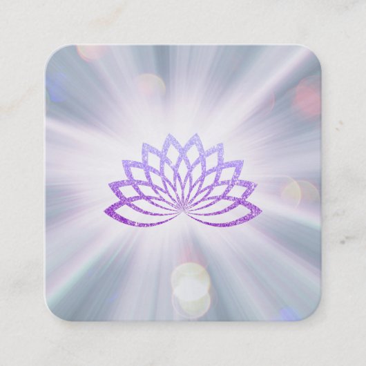 *~* Lavender Lotus Rays Reiki Energy Healing Vierkante Visitekaartje (Voorkant)