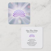 *~* Lavender Lotus Rays Reiki Energy Healing Vierkante Visitekaartje (Voorkant / Achterkant)