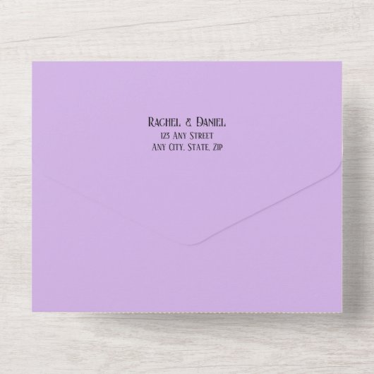 Lavender, Love & Devoding, Wedding All In One Uitnodiging (Achterkant)