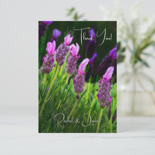 Lavender, Love & Devoding, Wedding Bedankkaart (Staand voorkant)
