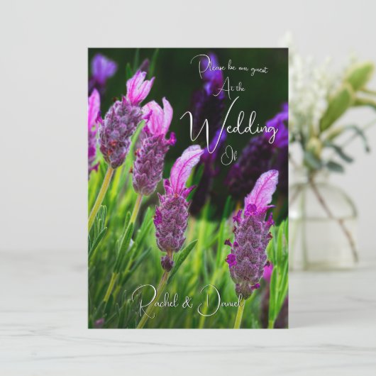 Lavender, Love & Devoding, Wedding Kaart (Staand voorkant)