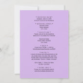 Lavender, Love & Devoding, Wedding Kaart (Achterkant)