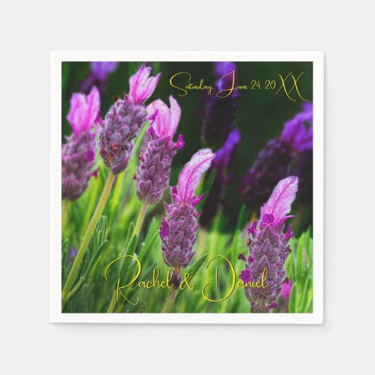 Lavender, Love & Devotion Yellow, bruiloft Napkins Servet (Voorkant)