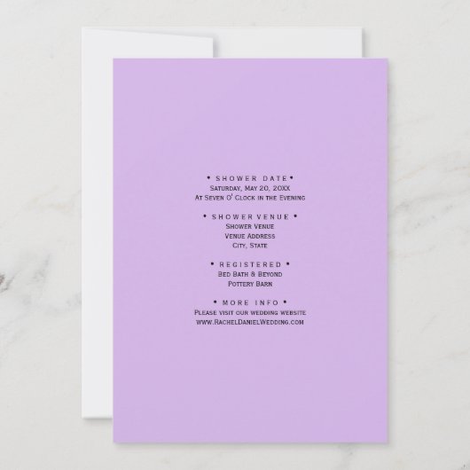 Lavender, Love & Devovovoding, Wedding Couples Sho Kaart (Achterkant)